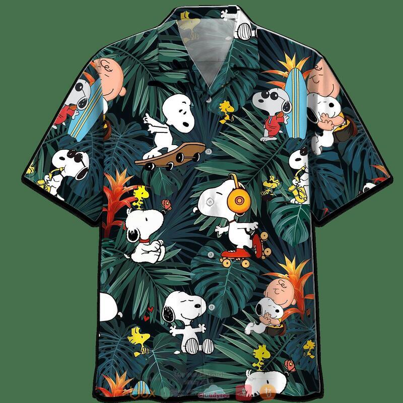 Snoopy And Charlie Brown Forest Hawaiian Shirt Snoopy And Charlie Brown Forest Hawaiian Shirt