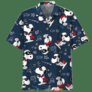 Snoopy Summer Time Navy Hawaiian Shirt