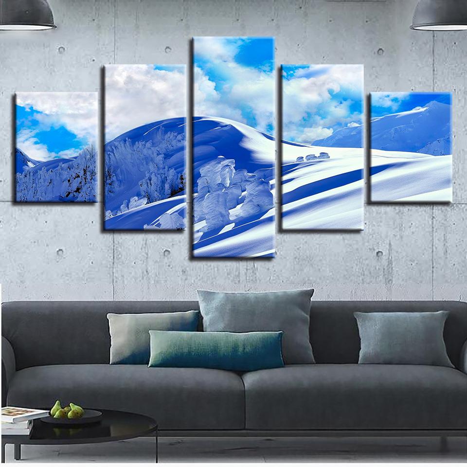 Snow 2 - Nature 5 Panel Canvas Art Wall Decor Snow 2 - Nature 5 Panel Canvas Art Wall Decor