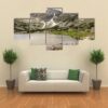 Snow Covered Landscape Of Rila Mountain And Lake - Nature 5 Panel Canvas Art Wall Decor