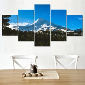 Snow Mountain 02 - Nature 5 Panel Canvas Art Wall Decor