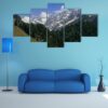 Snow Mountain With Pine Forest - Nature 5 Panel Canvas Art Wall Decor