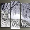 Snow Tiger - Animal 5 Panel Canvas Art Wall Decor