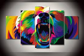Snowball Roar - Abstract 5 Panel Canvas Art Wall Decor