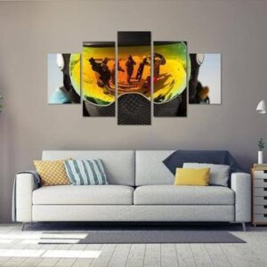 Snowboard Reflection - Abstract 5 Panel Canvas Art Wall Decor