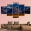 Snowcapped Peak In Denali During Autumn - Nature 5 Panel Canvas Art Wall Decor