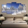 Snowscape - Nature 5 Panel Canvas Art Wall Decor