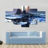 Snowy Alien Planet - Nature 5 Panel Canvas Art Wall Decor