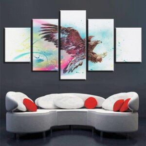 Soaring Eagle - Animal 5 Panel Canvas Art Wall Decor