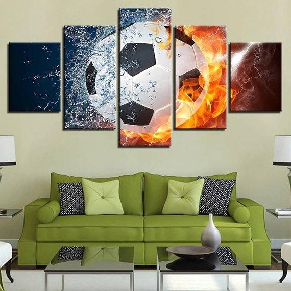 Soccer 9 - Sport 5 Panel Canvas Art Wall Decor Soccer 9 - Sport 5 Panel Canvas Art Wall Decor