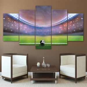 Soccer Court - Sport 5 Panel Canvas Art Wall Decor
