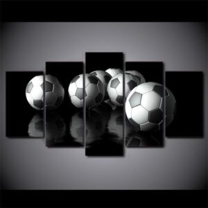 Soccer Football Ball - Sport 5 Panel Canvas Art Wall Decor