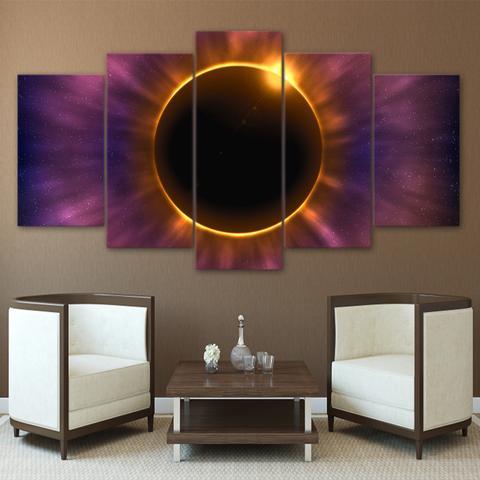 Solar Eclipse - Nature 5 Panel Canvas Art Wall Decor Solar Eclipse - Nature 5 Panel Canvas Art Wall Decor