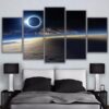 Solar Eclipse - Space 5 Panel Canvas Art Wall Decor