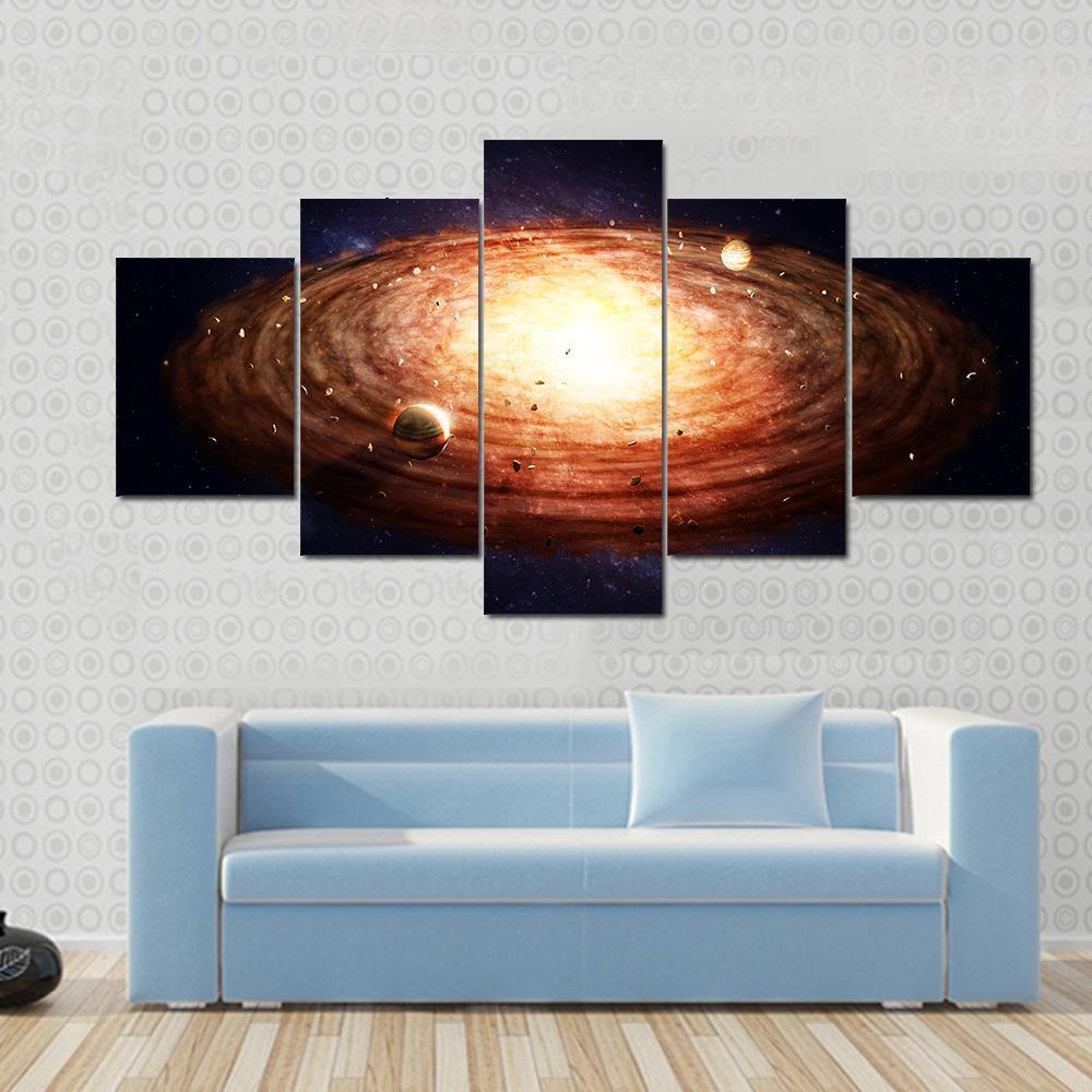 Solar System Protoplanetary Disk - Space 5 Panel Canvas Art Wall Decor Solar System Protoplanetary Disk - Space 5 Panel Canvas Art Wall Decor