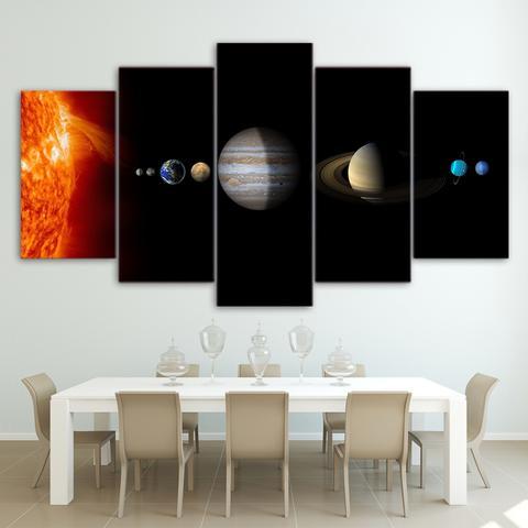 Solar System Space Fantasy Planet - Space 5 Panel Canvas Art Wall Decor Solar System Space Fantasy Planet - Space 5 Panel Canvas Art Wall Decor