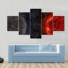 Solar System - Mercury - Space 5 Panel Canvas Art Wall Decor