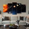 Solar System - Space 5 Panel Canvas Art Wall Decor