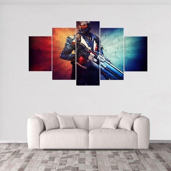 Soldier 76 Overwatch 1 - Gaming 5 Panel Canvas Art Wall Decor Soldier 76 Overwatch 1 - Gaming 5 Panel Canvas Art Wall Decor