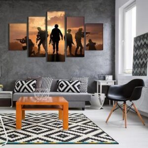 Soldier Freedom - Army 5 Panel Canvas Art Wall Decor