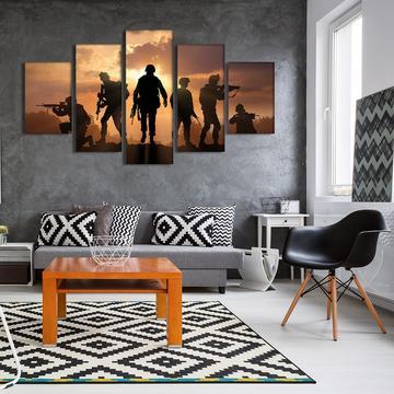 Soldier Freedom - Army 5 Panel Canvas Art Wall Decor Soldier Freedom - Army 5 Panel Canvas Art Wall Decor
