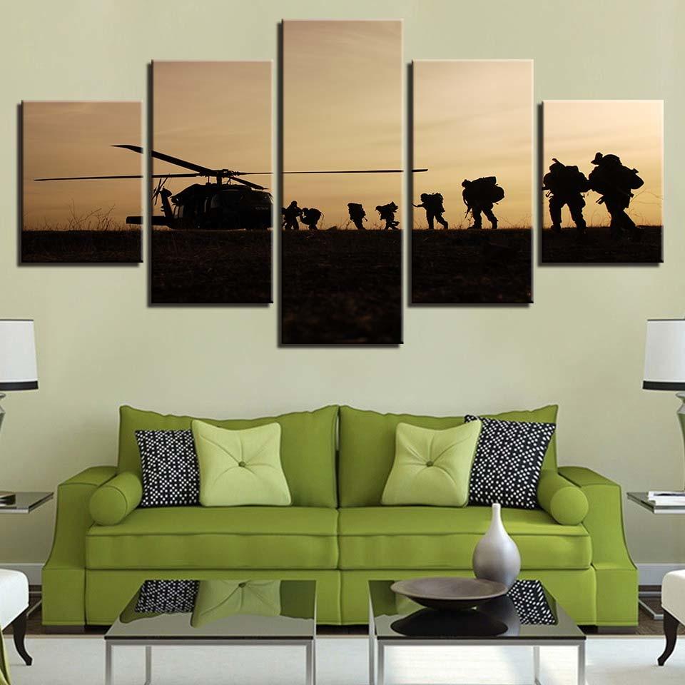 Soldiers 11 - Army 5 Panel Canvas Art Wall Decor Soldiers 11 - Army 5 Panel Canvas Art Wall Decor