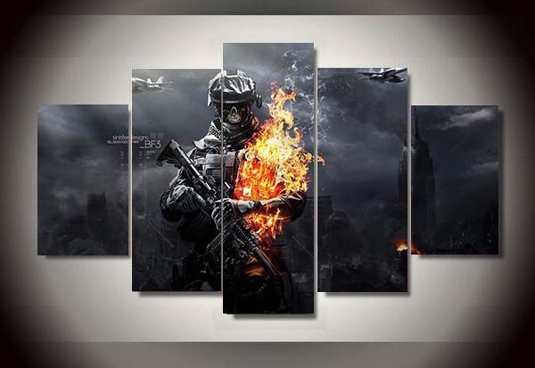 Soldiers 3 - Army 5 Panel Canvas Art Wall Decor Soldiers 3 - Army 5 Panel Canvas Art Wall Decor