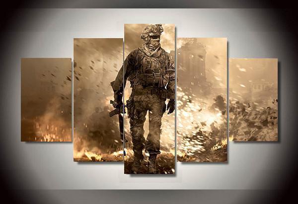Soldiers 4 - Army 5 Panel Canvas Art Wall Decor Soldiers 4 - Army 5 Panel Canvas Art Wall Decor