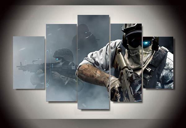 Soldiers 5 - Army 5 Panel Canvas Art Wall Decor Soldiers 5 - Army 5 Panel Canvas Art Wall Decor