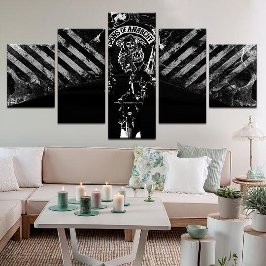 Sons Of Anarchy - Movie 5 Panel Canvas Art Wall Decor Sons Of Anarchy - Movie 5 Panel Canvas Art Wall Decor