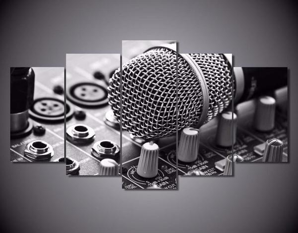 Soundboard Music Microphone Nature Music - 5 Panel Canvas Art Wall Decor Soundboard Music Microphone Nature Music - 5 Panel Canvas Art Wall Decor