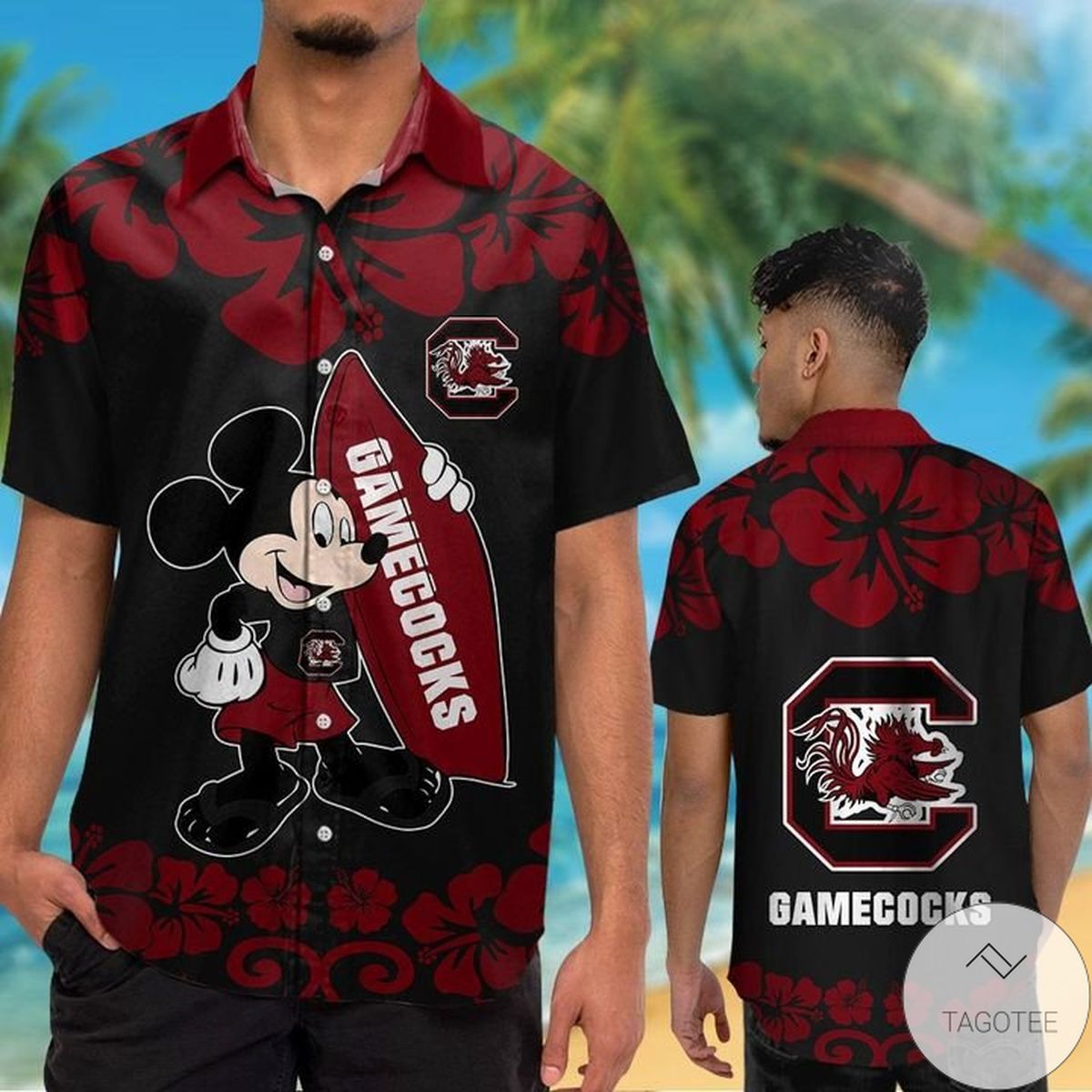 South Carolina Gamecocks & Mickey Mouse Hawaiian Shirt South Carolina Gamecocks & Mickey Mouse Hawaiian Shirt