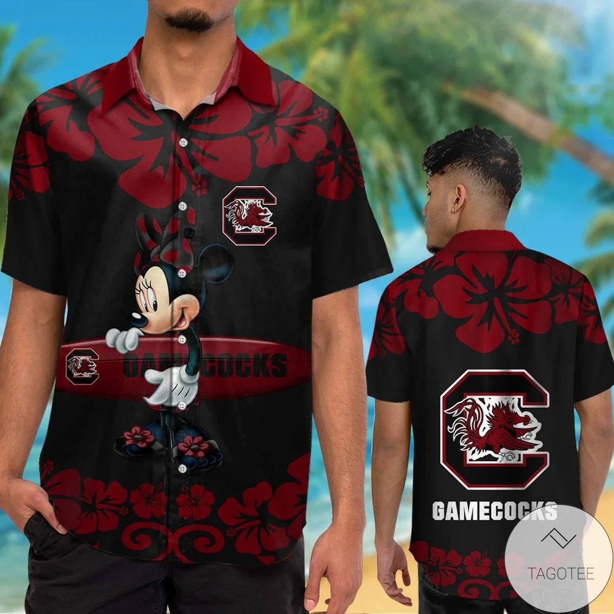 South Carolina Gamecocks & Minnie Mouse Hawaiian Shirt- Tagotee South Carolina Gamecocks & Minnie Mouse Hawaiian Shirt- Tagotee