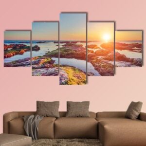 South Coast Of Island Sicily Italy - Nature 5 Panel Canvas Art Wall Decor