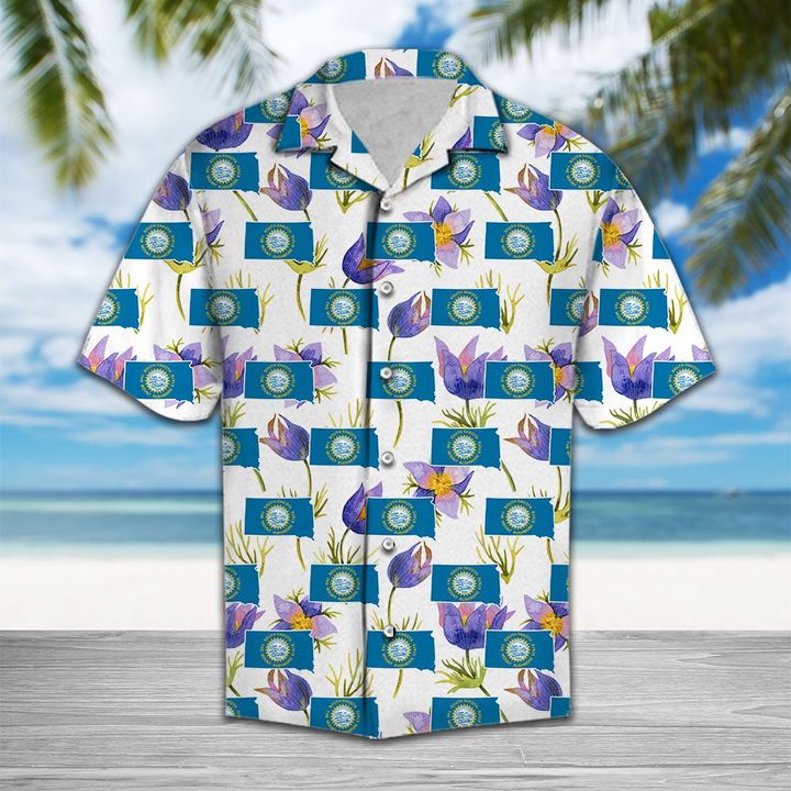 South Dakota American Pasque Hawaiian Shirt Summer Button Up South Dakota American Pasque Hawaiian Shirt Summer Button Up