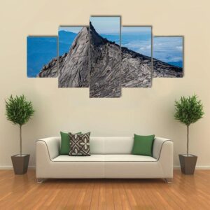 South Peak Of Kinabalu Mountain - Nature 5 Panel Canvas Art Wall Decor
