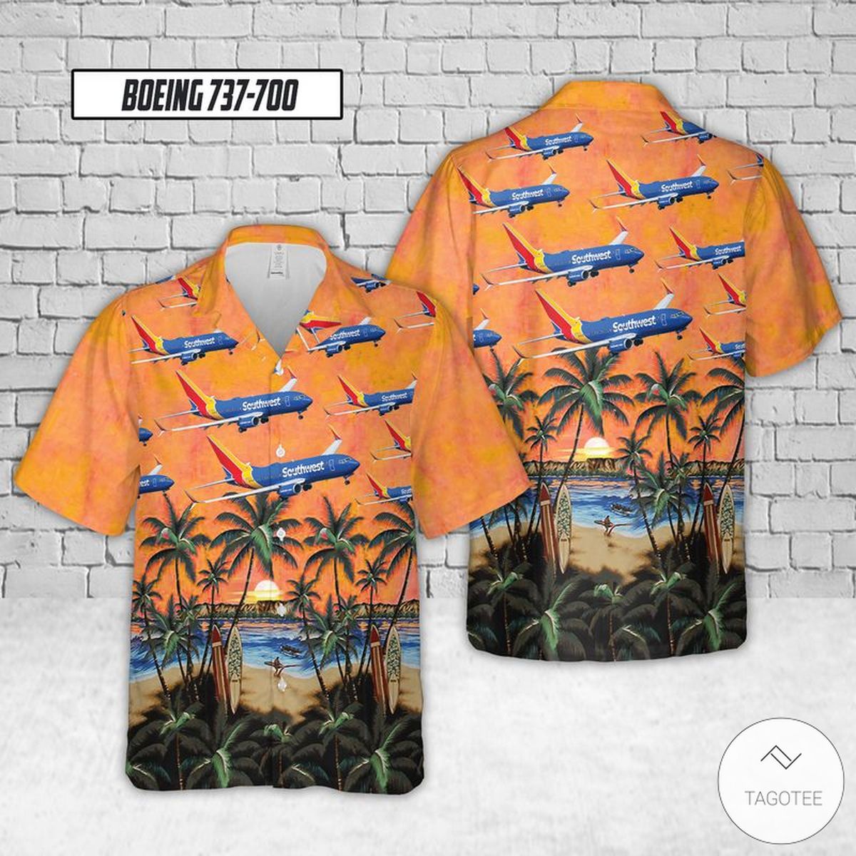 Southwest Airlines Boeing 737-700 Hawaiian Shirt Southwest Airlines Boeing 737-700 Hawaiian Shirt
