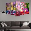 Spa Relaxation Orchids 01 - Nature 5 Panel Canvas Art Wall Decor