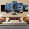 Space Astronaut 1 - Space 5 Panel Canvas Art Wall Decor