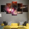 Space Galaxy Saturn Planet - Space 5 Panel Canvas Art Wall Decor