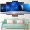 Space Landscape - Space Universe 5 Panel Canvas Art Wall Decor