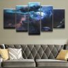 Space Monster - Space 5 Panel Canvas Art Wall Decor