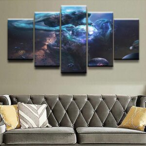 Space Monster - Space 5 Panel Canvas Art Wall Decor