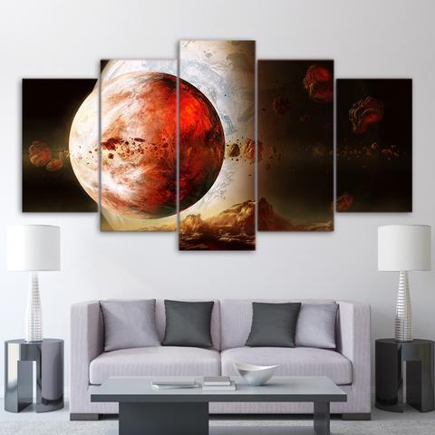 Space Of The Planet - Space 5 Panel Canvas Art Wall Decor Space Of The Planet - Space 5 Panel Canvas Art Wall Decor