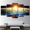 Space Sunrise - Nature 5 Panel Canvas Art Wall Decor
