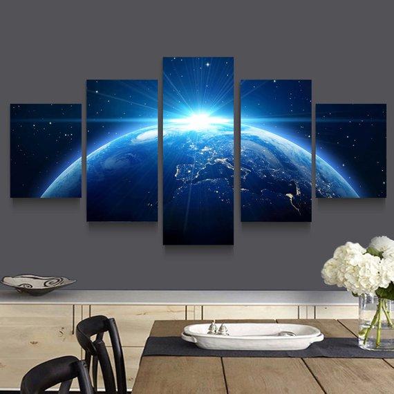 Space - Sapace 5 Panel Canvas Art Wall Decor Space - Sapace 5 Panel Canvas Art Wall Decor