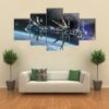 Spaceship With Warp Drive - Space 5 Panel Canvas Art Wall Decor