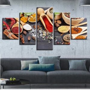 Spices 21 - Kitchen 5 Panel Canvas Art Wall Decor