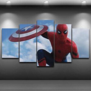 Spider-Man The Avengers - Dc 5 Panel Canvas Art Wall Decor