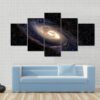 Spiral Galaxy In Deep Space With Star Field - Space 5 Panel Canvas Art Wall Decor